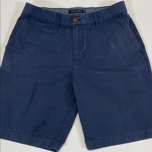 Tommy Hilfiger Classic Fit Shorts Size 32 Mens Navy Blue Micro Dot Chino